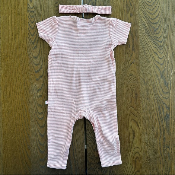 Marquise Bundle Blue Floral Warm Pink White Stripe Footies Girls Summer Outfit - Picture 11 of 12